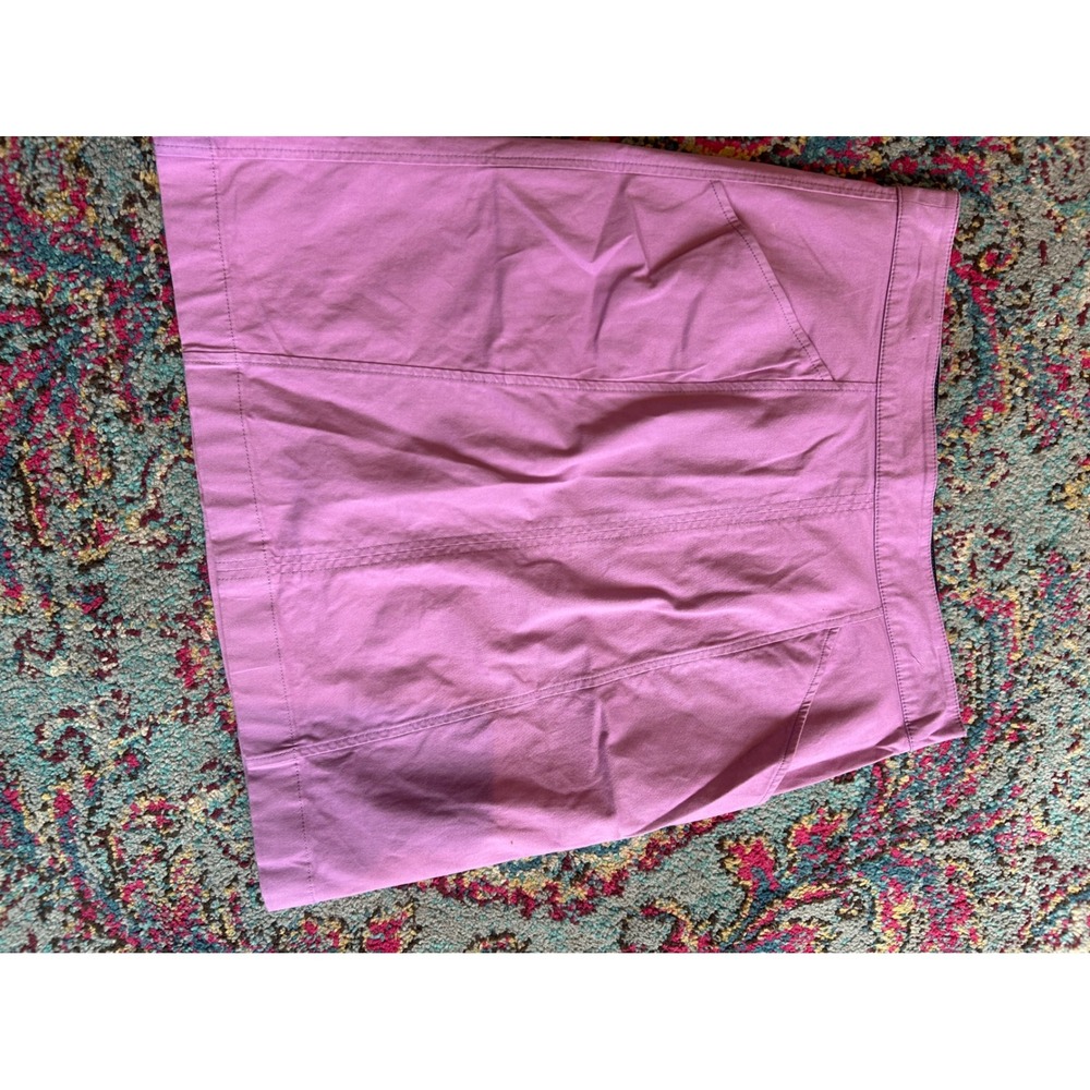 Boden Pink Cotton Blend Mini Skirt Size US 4R Front Pockets Back Zip